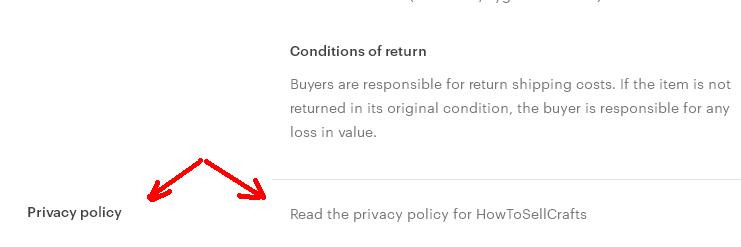 Privacy policy – Read the privacy policy for Название вашего Etsy магазина