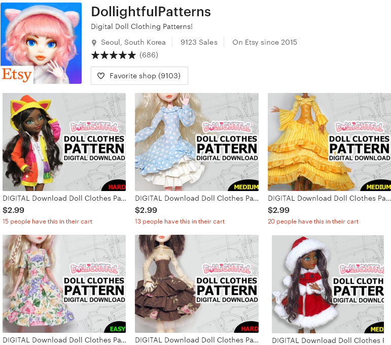 Цифровые товары на Etsy - 14 -DollightfulPatterns