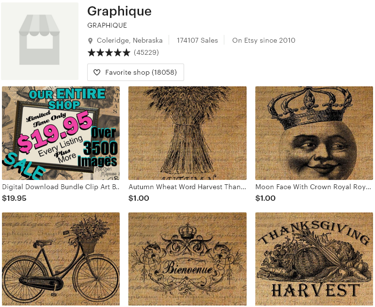 Цифровые товары на Etsy - 5 - Graphique