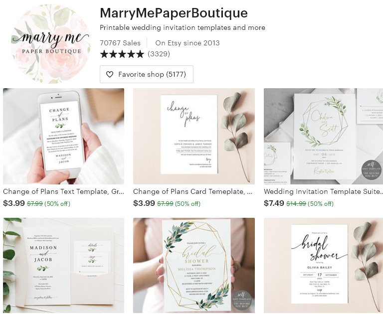 Цифровые товары на Etsy - 6 -MarryMePaperBoutique