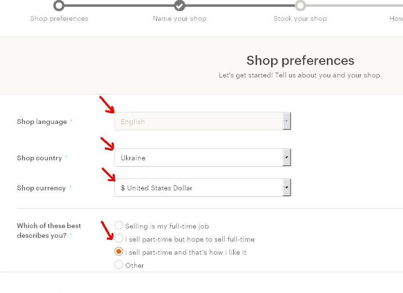 Як відкрити Etsy магазин -Shop Preferences