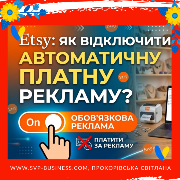 Etsy магазин: Як відключити рекламу на Etsy? Як включити рекламу на Етсі 2026?